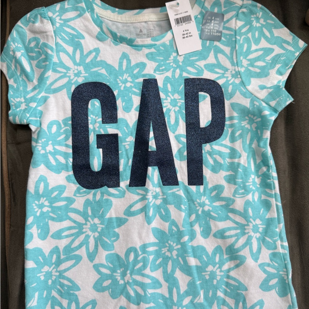GAP Kids Aqua Floral Tee
